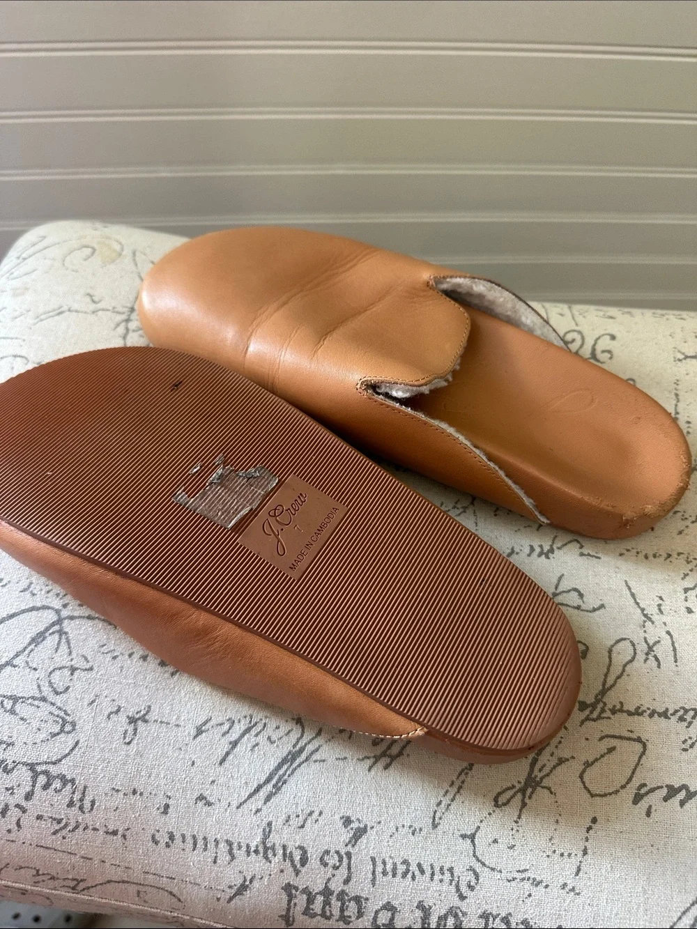 JCrew Women's Tan Leather Slip-On Mule clog size 7